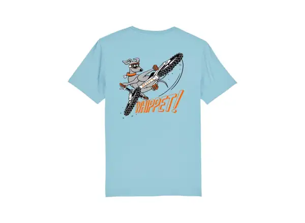 Peatys Ride Wear Herren-T-Shirt mit kurzen Ärmeln in Hellblau mit Druck