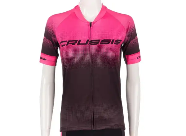 Crussis Damen Kurzarmtrikot schwarz/rosa