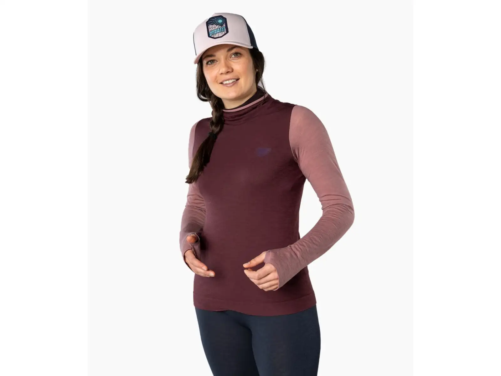 Dynafit Tigard Merino Hoody Damen Langarmshirt Mokarosa