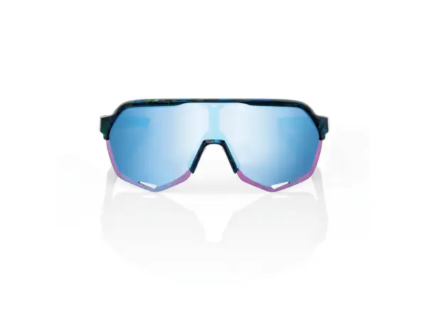 100% S2 HiPER Fahrradbrille Schwarz Holographisch/Blau Multilayer Spiegelglas