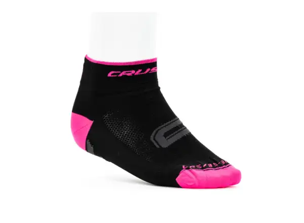 Crussis Radsocken Schwarz/Rosa.