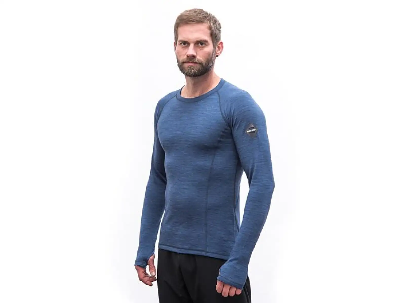 Sensor Merino Bold Herren Langarmshirt Cool Blue