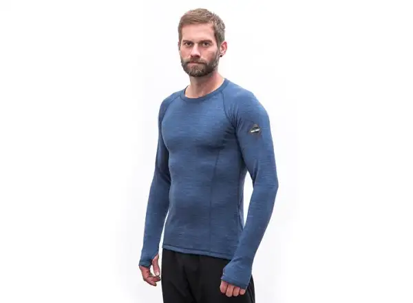Sensor Merino Bold Herren Langarmshirt Cool Blue