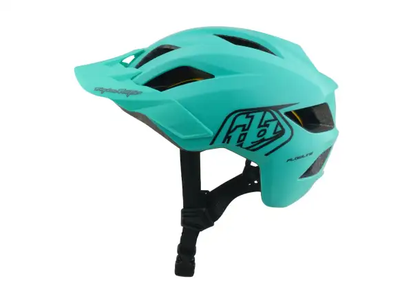 Troy Lee Designs Youth Flowline MIPS Kinderhelm Point Charcoal/Real Teal
