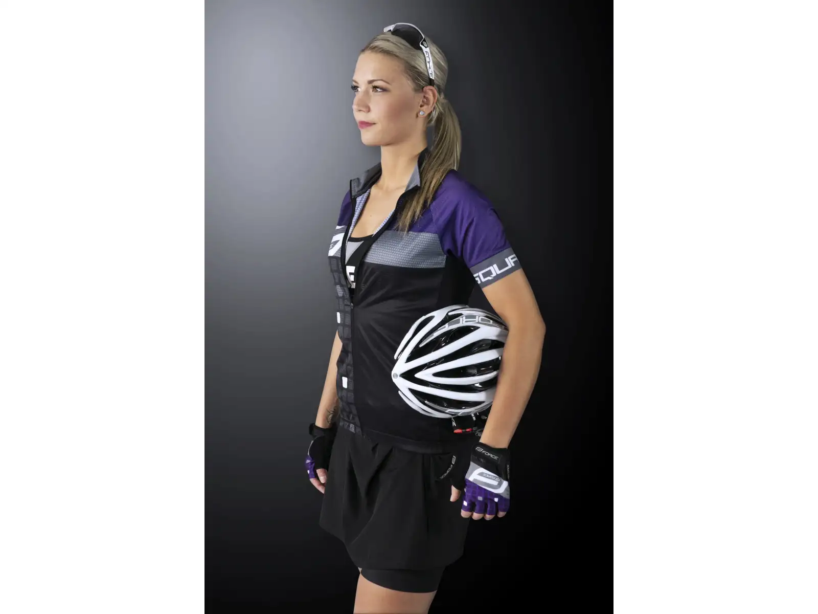 Force Square Damen Kurzarmtrikot schwarz/lila