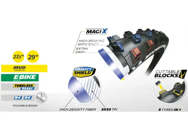 Michelin Mud Enduro Magi-X Competition Line 29x2,25" TS TLR MTB Reifen aus Kevlar