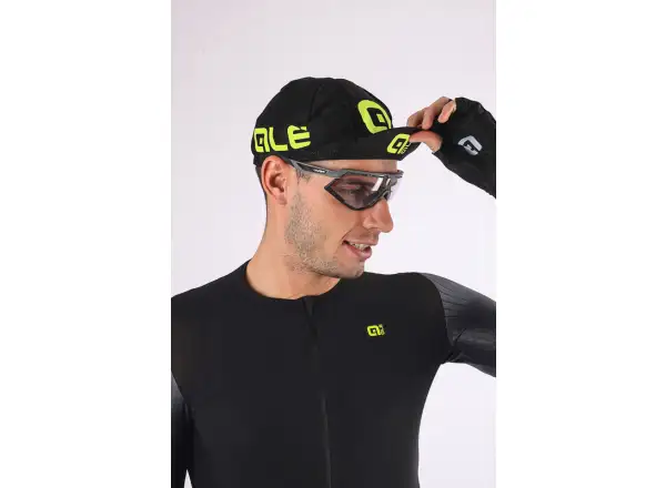 Fahrradkappe Alé Sommer schwarz/fluoreszierend gelb