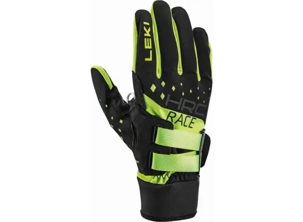 Leki HRC Race Shark Langlaufhandschuhe Black/Neon yellow