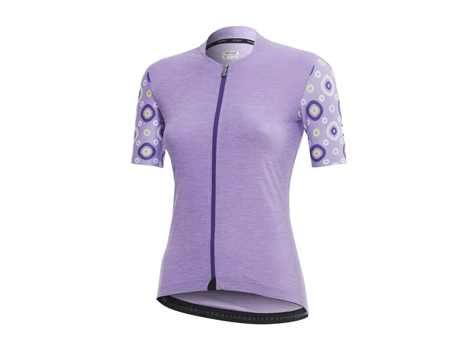Dotout Check Damen Kurzarmtrikot melange flieder