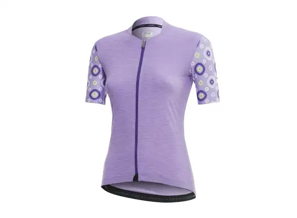 Dotout Check Damen Kurzarmtrikot melange flieder