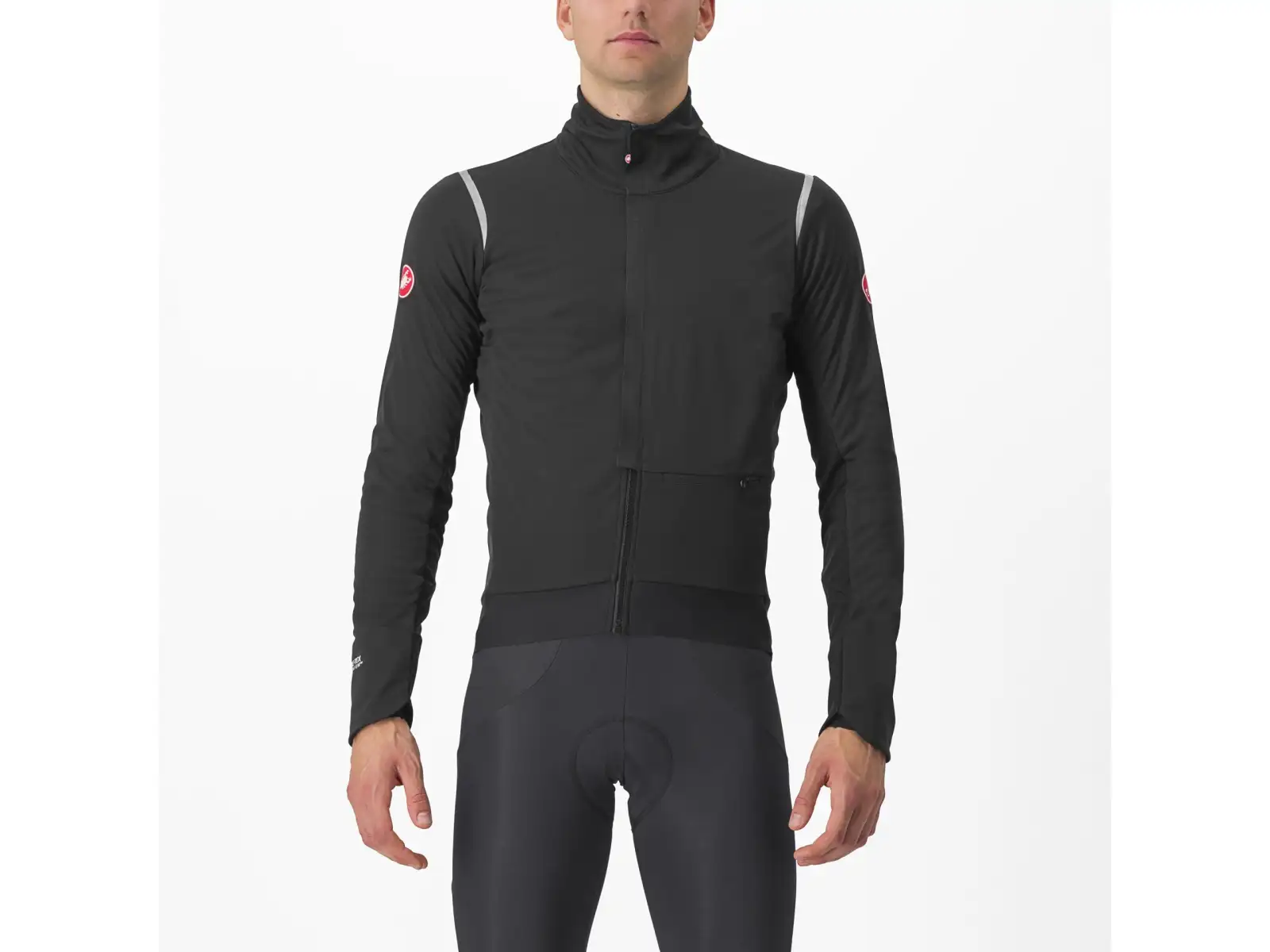 Castelli Alpha Doppio RoS Herrenjacke Light Black/Silver Reflex/Dark Gray