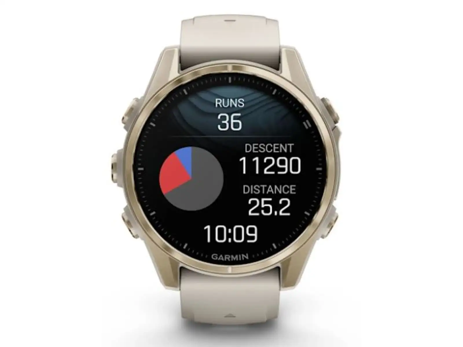 Garmin fenix 8 - 43 mm AMOLED Saphir Smartwatch Soft Gold Fog grey.