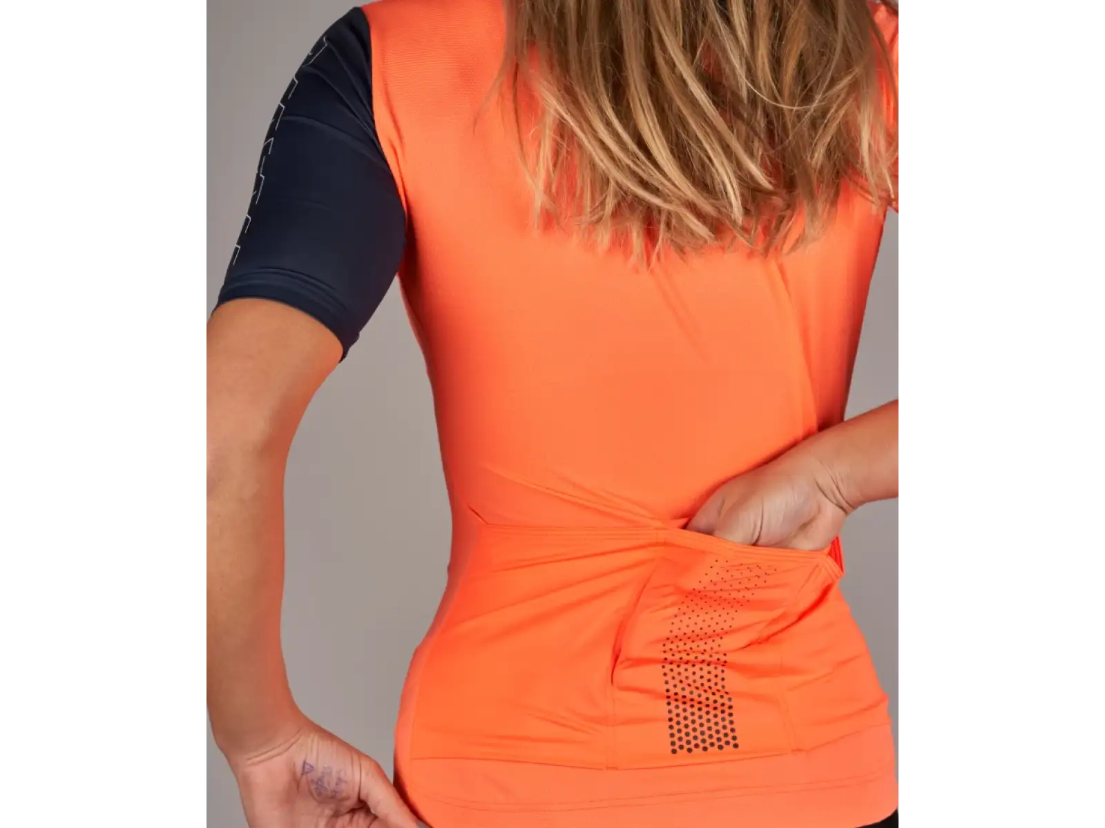 Mavic Essential Damen Radtrikot Kurzarm Koralle/Tiefblau.