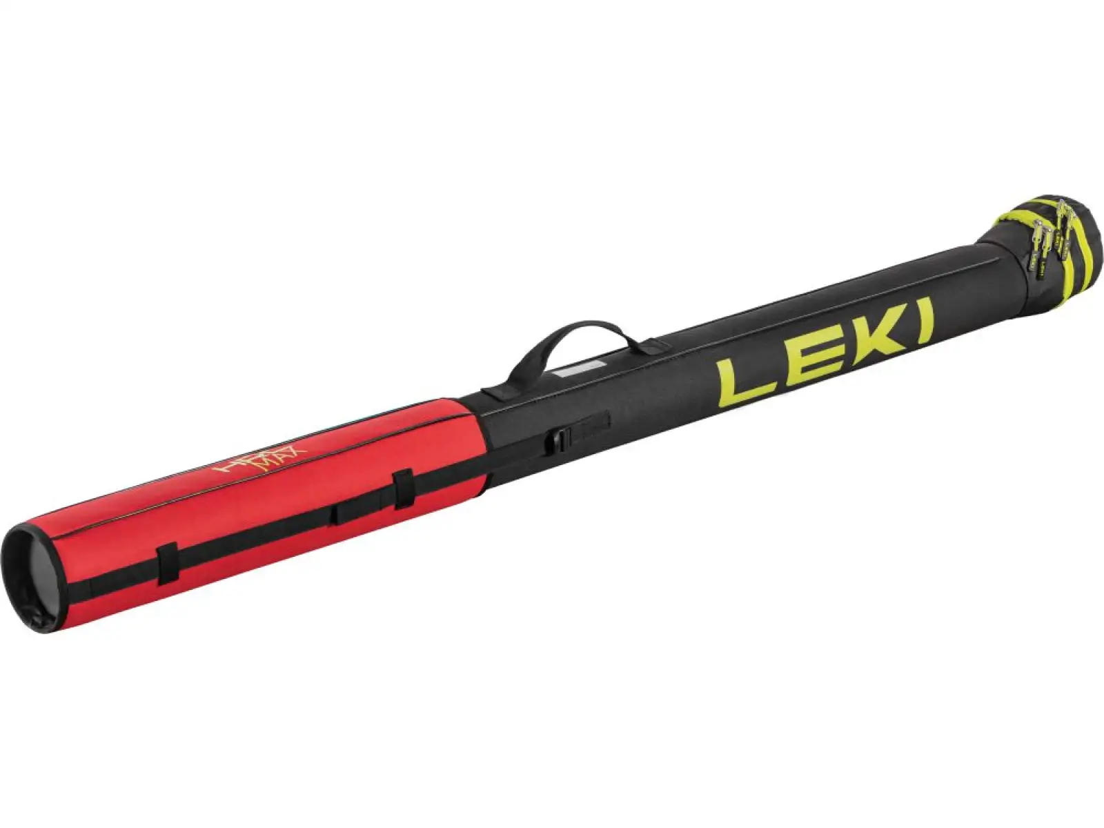 Leki Langlaufen Schlauchtasche in leuchtendem Rot/Schwarz/Neongelb, Größe 150-190 cm