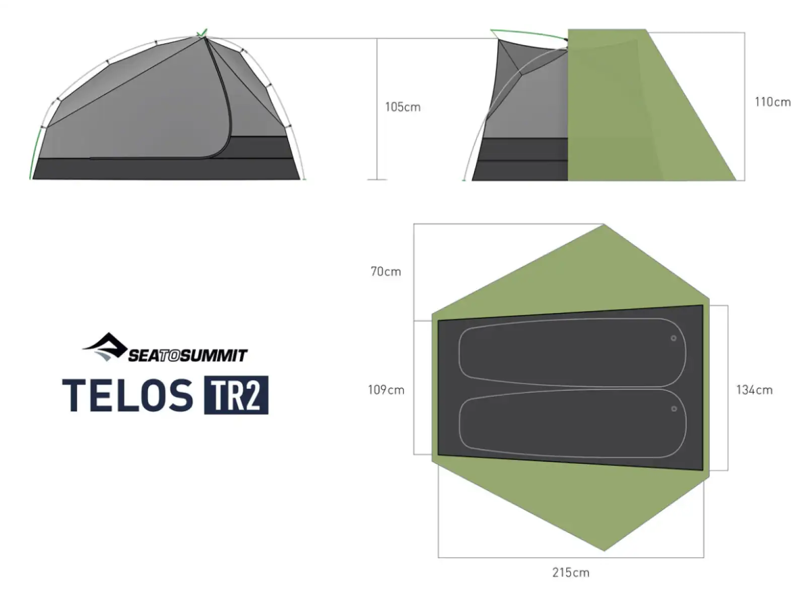 Sea to Summit Telos TR2 freistehendes Zelt
