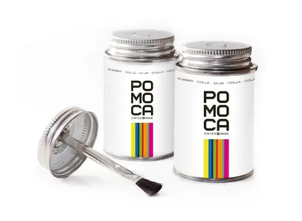 Pomoca Can Of Glue With Brush Kleber zur Renovierung von Skitourenfellen 150g