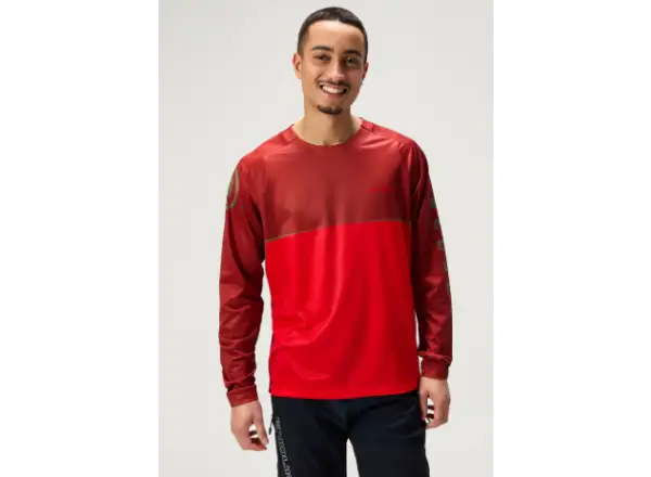 Endura Singletrack Core Printed Tee Herren Trikot Langarm Flame Red