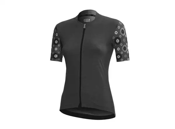 Dotout Check Damen Kurzarmtrikot melange dunkelgrau