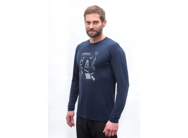 Sensor Merino Active Outside Herren T-Shirt Langarm Deep Blue