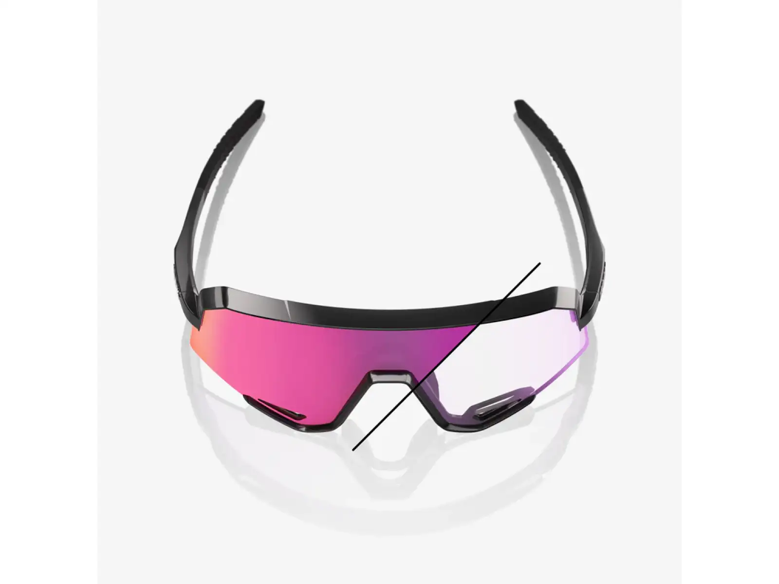 100% Slendale Sonnenbrille – Gloss Black mit Photochromic Purple Mirror