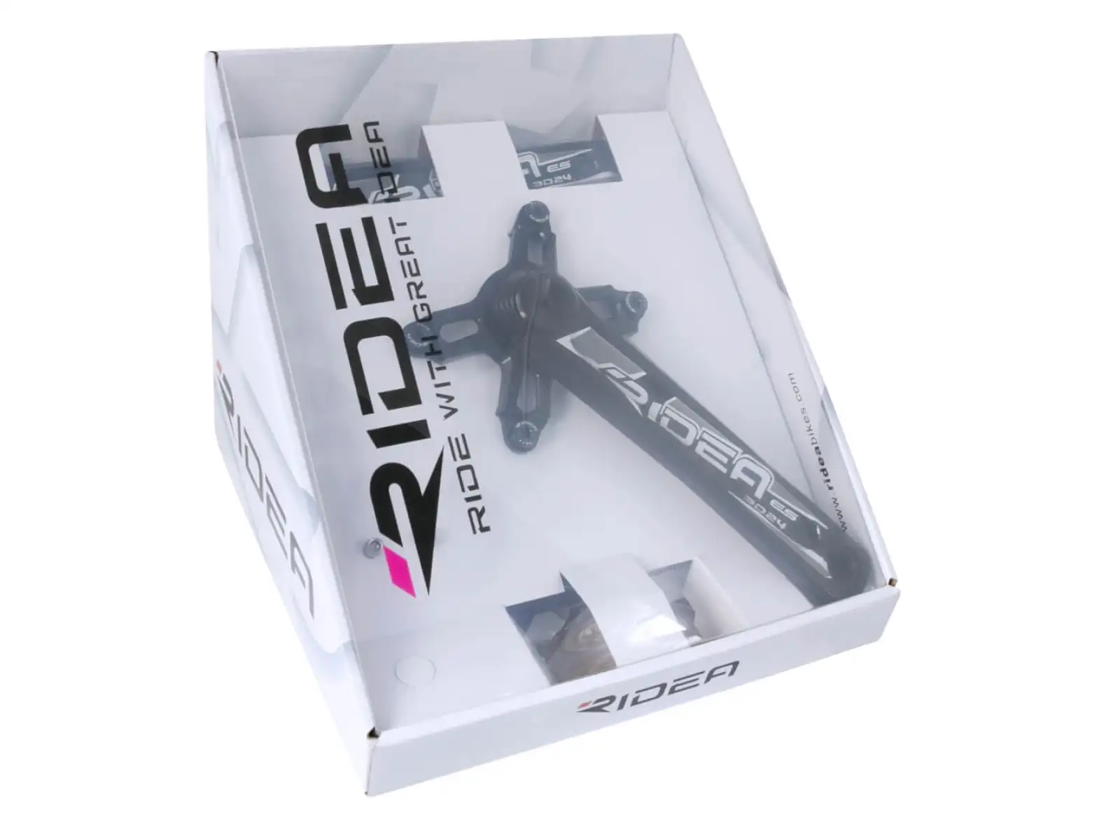 Ridea R491 Roadkurbeln AL + Titan 175 mm schwarz/weiß ohne Kettenblätter