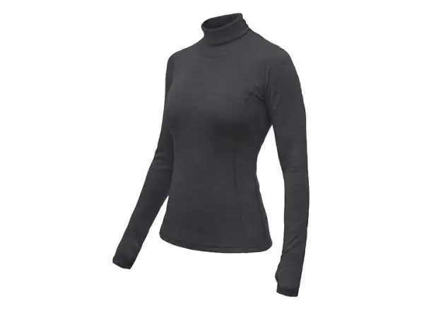 Sensor Merino Bold Roll Neck Damen Langarmshirt Anthracite Gray