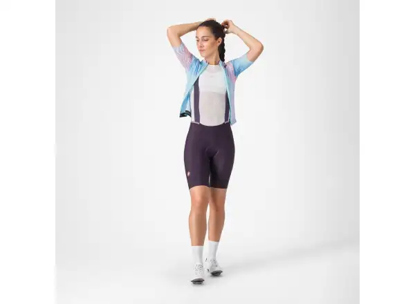 Castelli Prima 2 DT Damen-Trägerhose mit Sitzpolster Dark Night Shade/Deep Purple