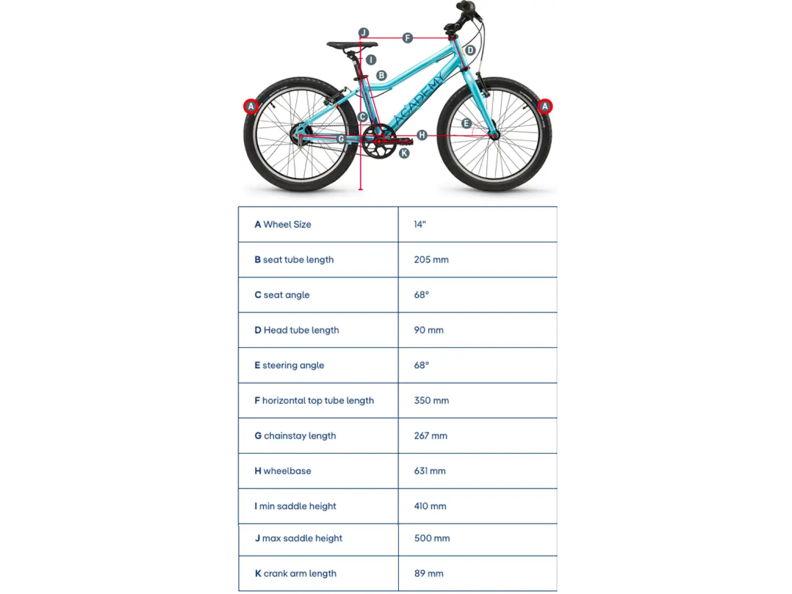 Academy Grade 2 Belt Kinderfahrrad 14" blau
