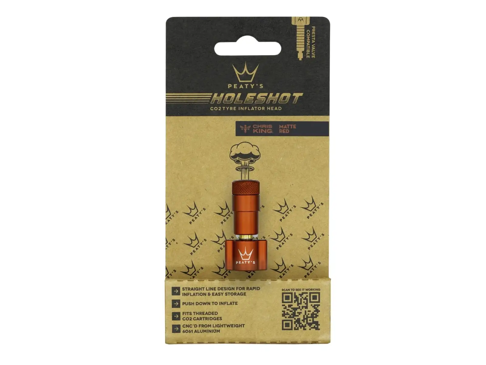 Peatys Holeshot CO2-Pumpe Kopf Rot