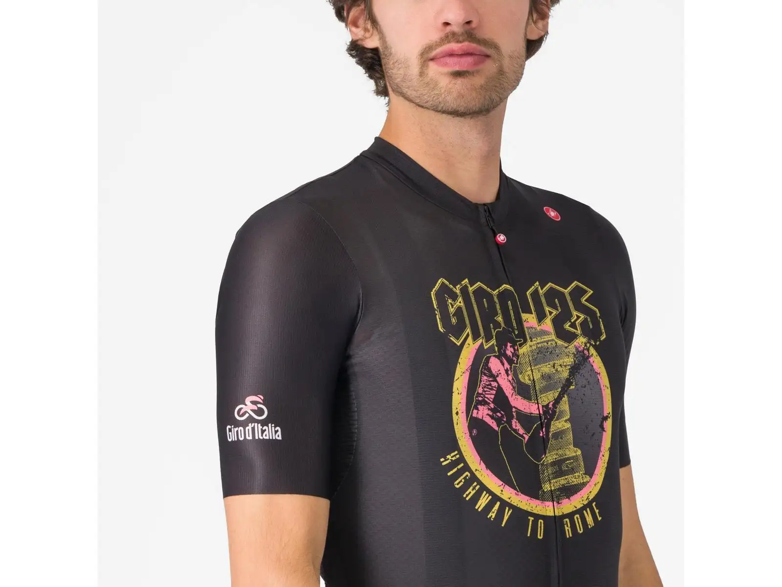 Castelli Giro Highway To Rome Herren-Trikot kurzarm Nero