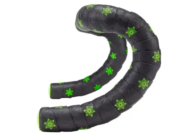 Supacaz Super Sticky Kush Galaxy Lenkerband neon yellow/neon yellow plugs