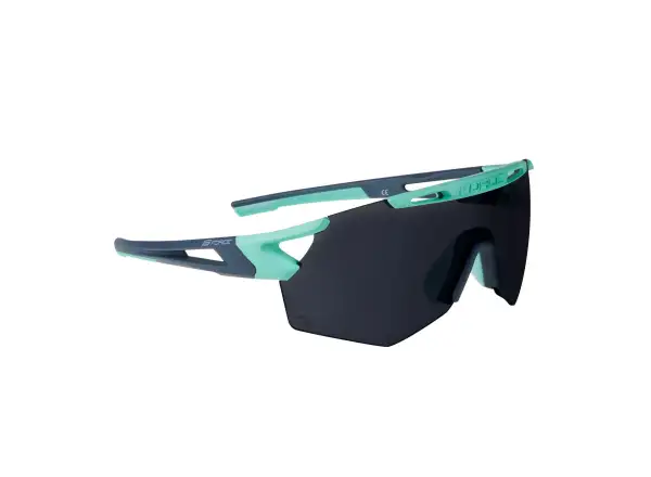 Force Arcade Fahrradbrille Mint-Sturmblau/Schwarz mit verspiegelten Gläsern.