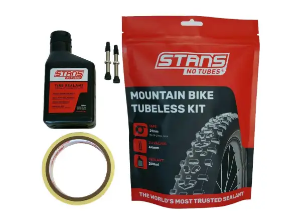 No Tubes Tubeless-Umrüstkit für MTB - Felgenbänder 21 mm, Ventile 44 mm