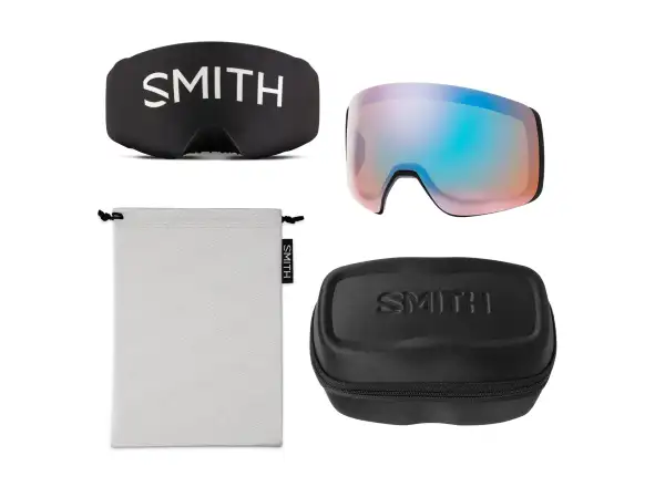 Smith 4D Mag Skibrille Black / ChromaPop Sun Blue Mirror (2 Gläser)