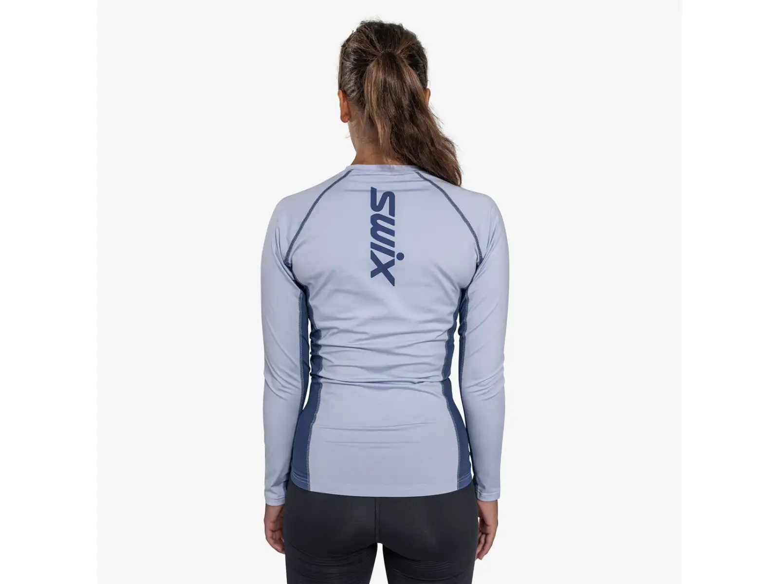 Swix RaceX Dry Damen langarm T-Shirt Heather/Lake Blue