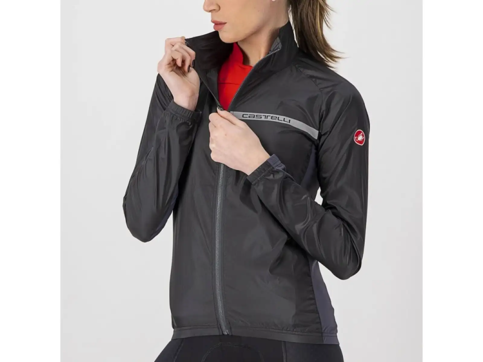 Castelli Squadra Stretch Damen Windjacke light black/dark gray
