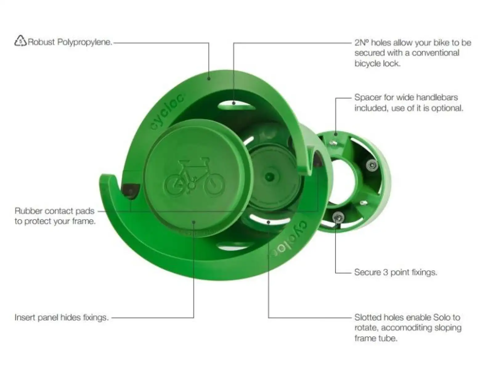 Cycloc Solo Fahrradhalter für die Wand schwarz