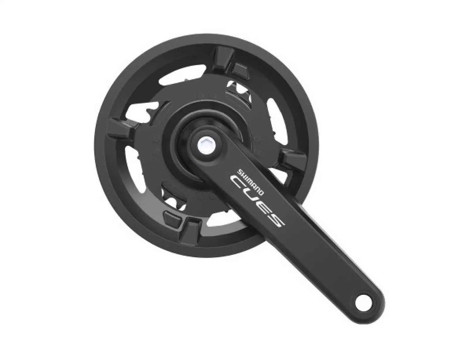 Shimano CUES FC-U4000-2 Kurbelgarnitur 9/10/11-fach 40/26 Zähne, Kettenschutz