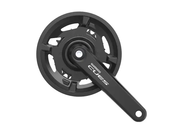 Shimano CUES FC-U4000-2 Kurbelgarnitur 9/10/11-fach 40/26 Zähne, Kettenschutz