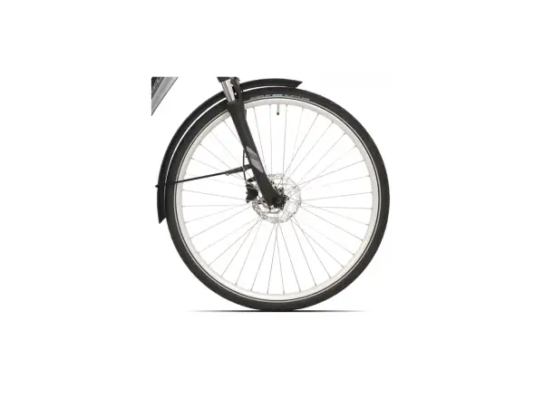 Rock Machine Cityride e400 B elektrisches Stadtfahrrad Gloss Metallic Silver