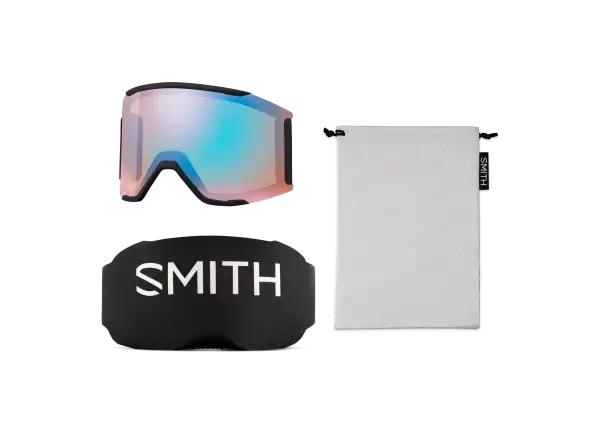 Smith Squad Mag Skibrille Black / ChromaPop Everyday Rose Gold Mirror (2 Scheiben)