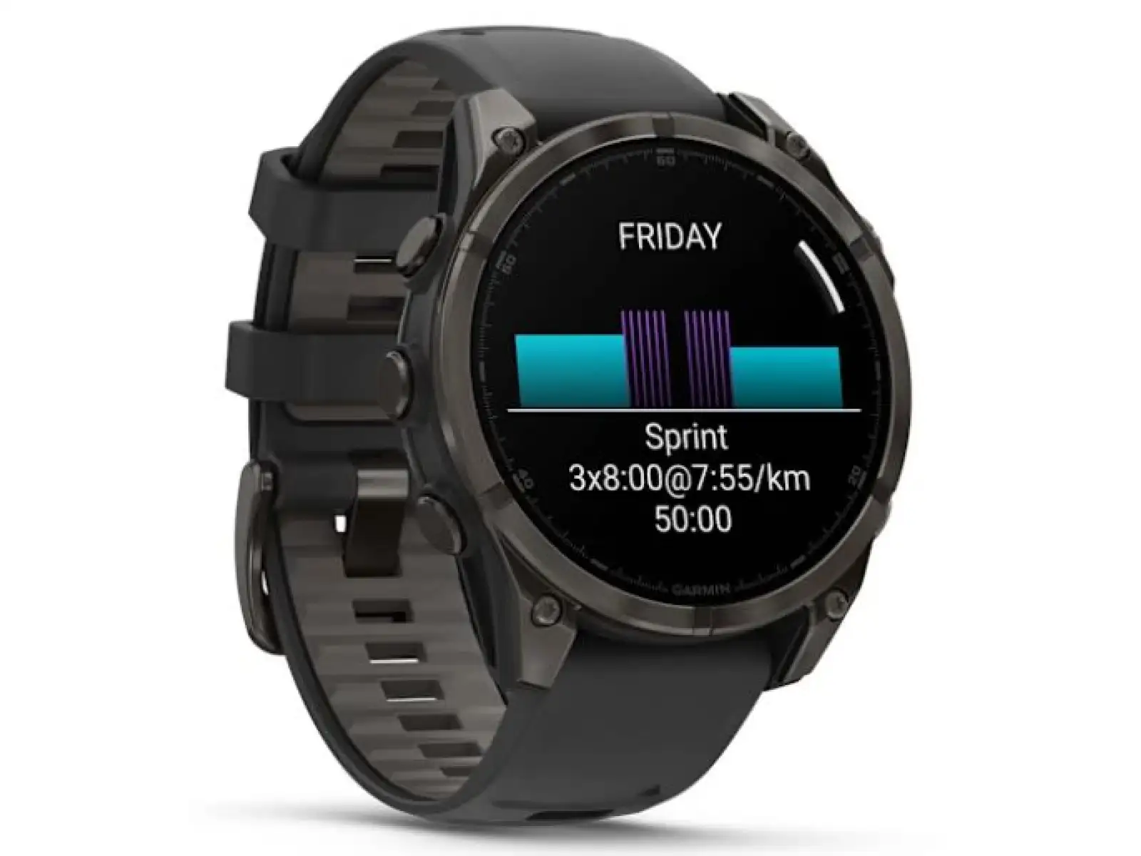Garmin fenix 8 - 47 mm AMOLED Saphir Smartwatch Carbon Grey DLC Titan Schwarz/Grau