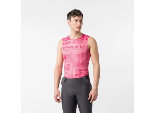Castelli Giro Gazzetta Dello Sport Herren Unterhemd ohne Ärmel Rosa Giro