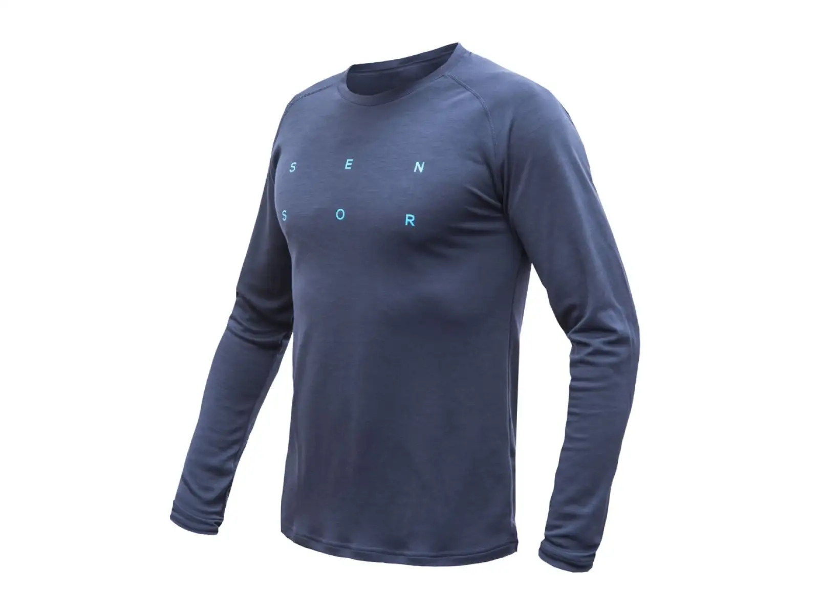 Sensor Merino Blend Typo Herren T-Shirt Langarm Deep Blue