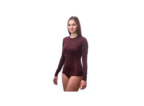 Sensor Merino Air Damen T-Shirt Langarm Port Red