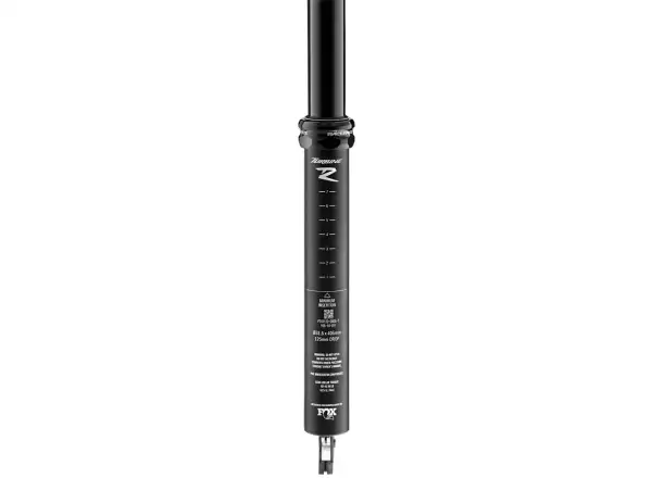 Race Face Turbine R verfügt über 125mm Federweg und ist in der Größe 31,6x380 mm erhältlich. Es handelt sich um eine schwarze Teleskopsattelstütze.ä