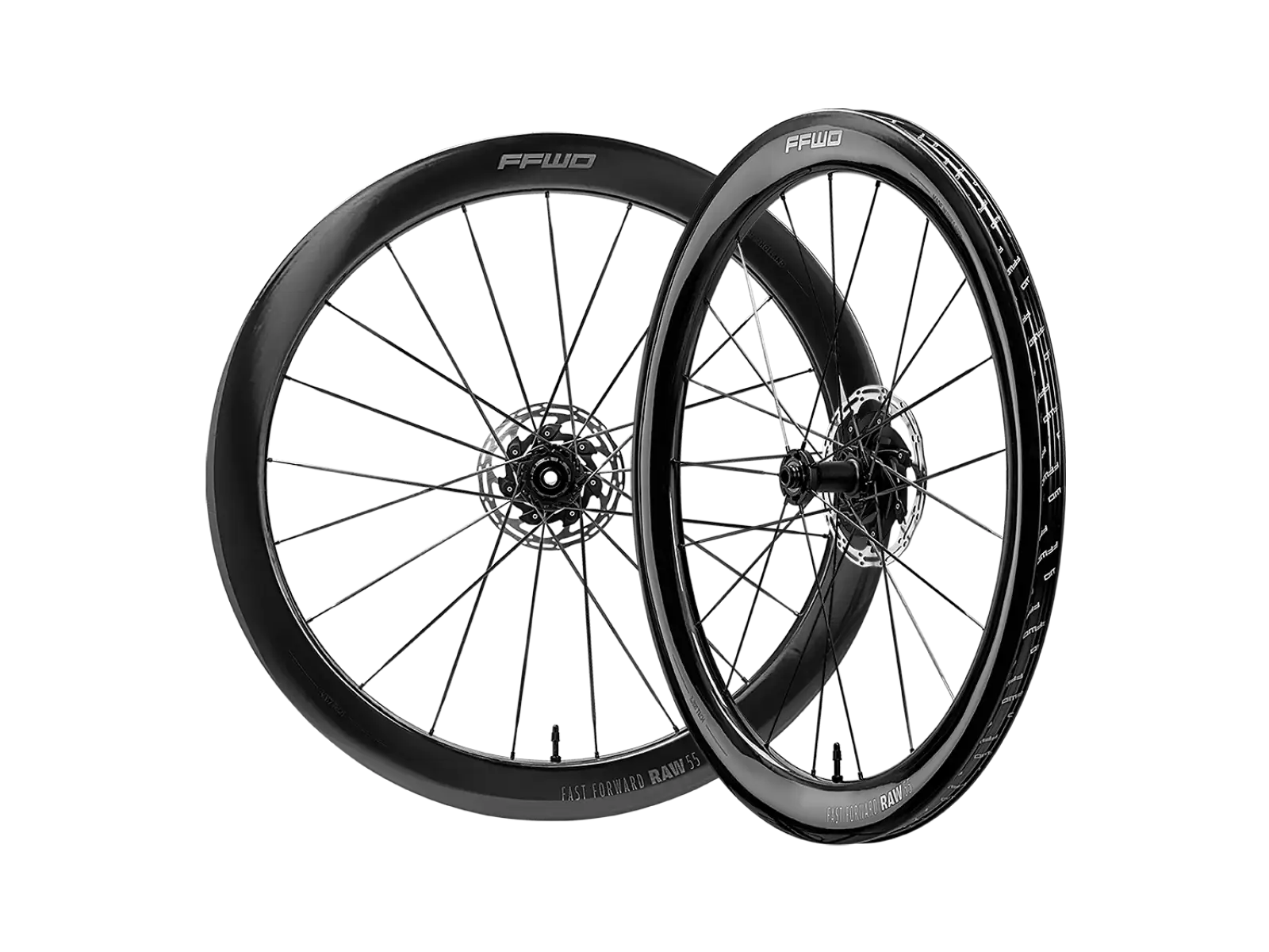FFWD RAW CS 55 Straßen-Fahrradräder in glänzendem Schwarz