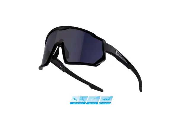 Force Drift Brille Schwarz/Schwarze verspiegelte Gläser.