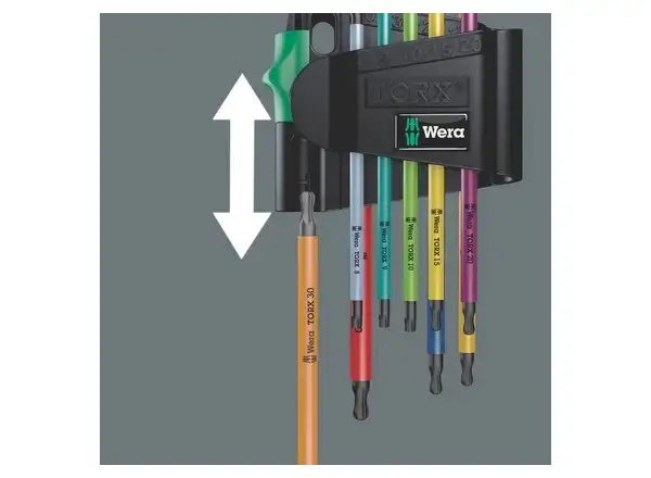 Wera 967/9 TX BO Multicolour 1 TORX Winkelschlüssel mit Loch Satz 9 Stk.
