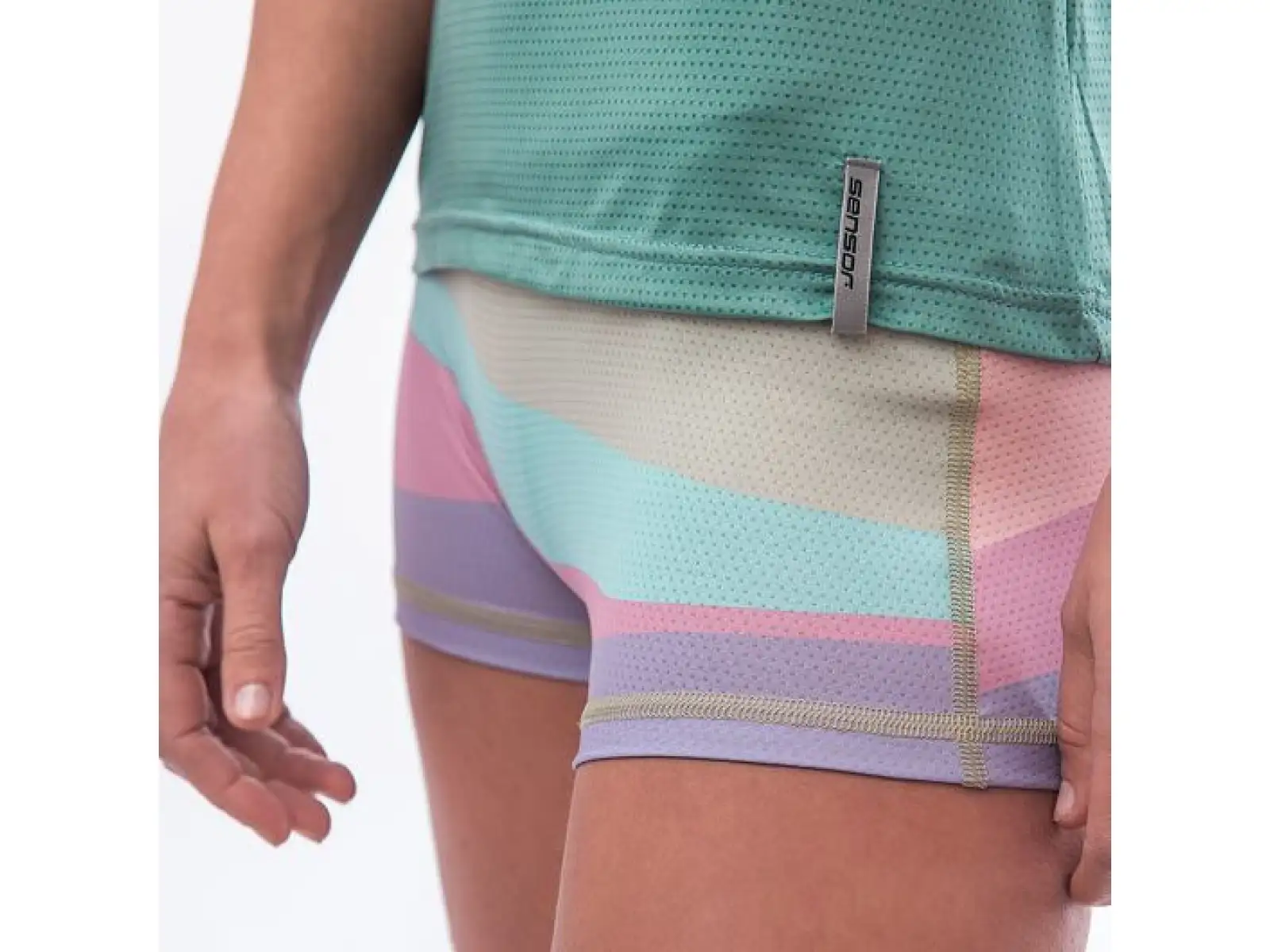 Sensor Coolmax Impress Damen T-Shirt kurzarm Mint/Stripes